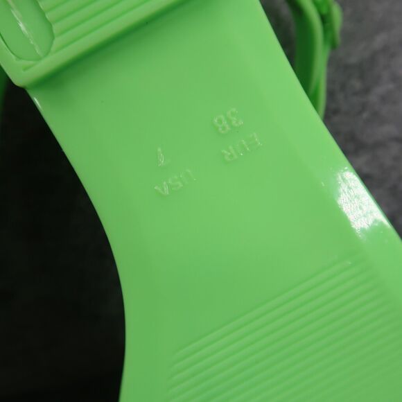 Jeffrey Campbell Shoes Womens 6 Sandal Jelly Flat Flower Thong Ankle Strap Green - Picture 15 of 15